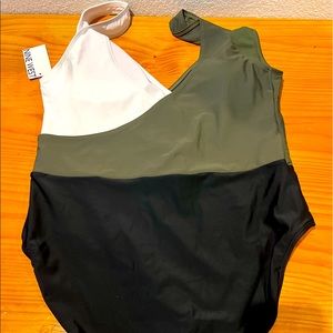 One piece bathing suit.